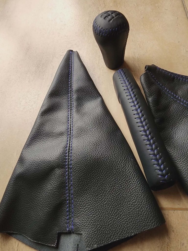 1993-1999 MAZDA RX-7 FD GENUINE LEATHER SHIFT KNOB E-BRAKE HANDLE