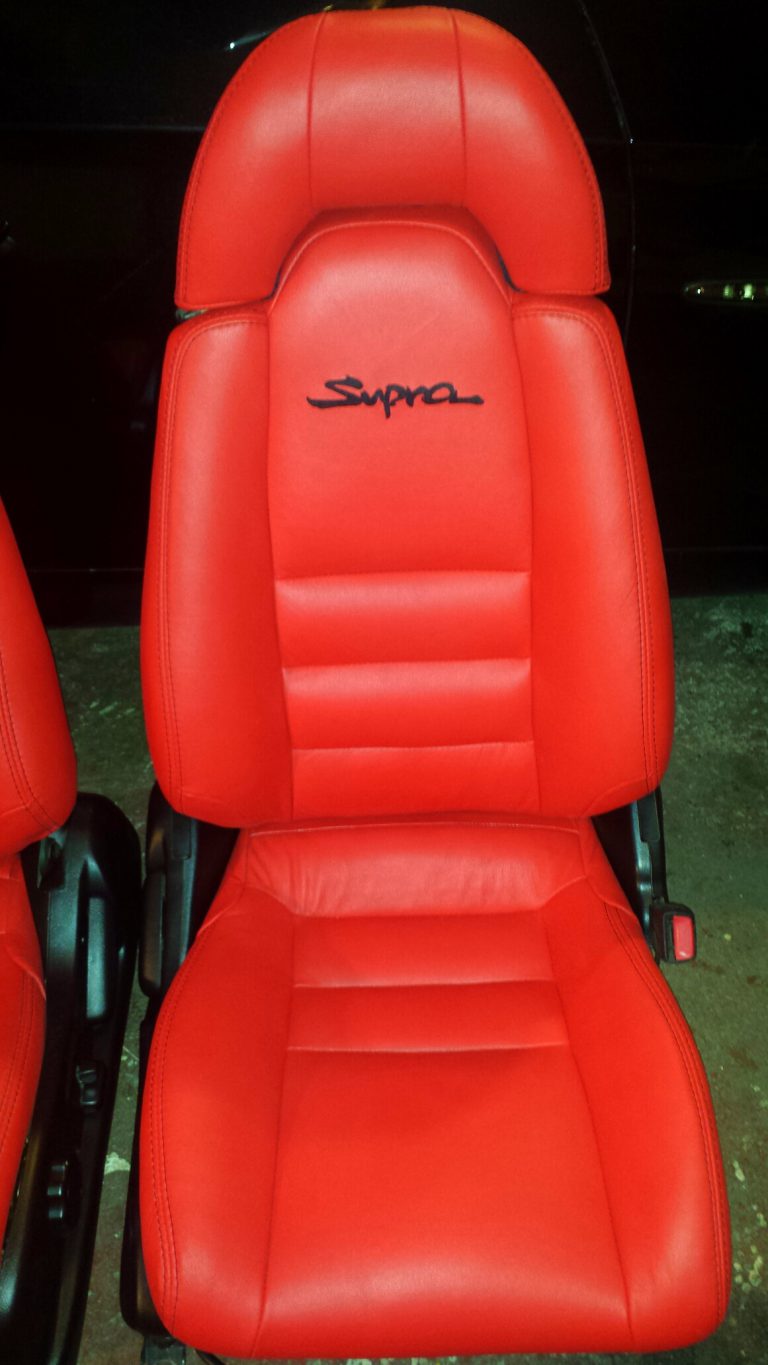 1993.5-1998 TOYOTA SUPRA MKIV RED GENUINE LEATHER SEAT COVERS (FRONT