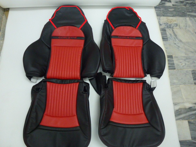 1997-2004 Z06 Corvette Leather Replacement Standard Style Seat Covers Black