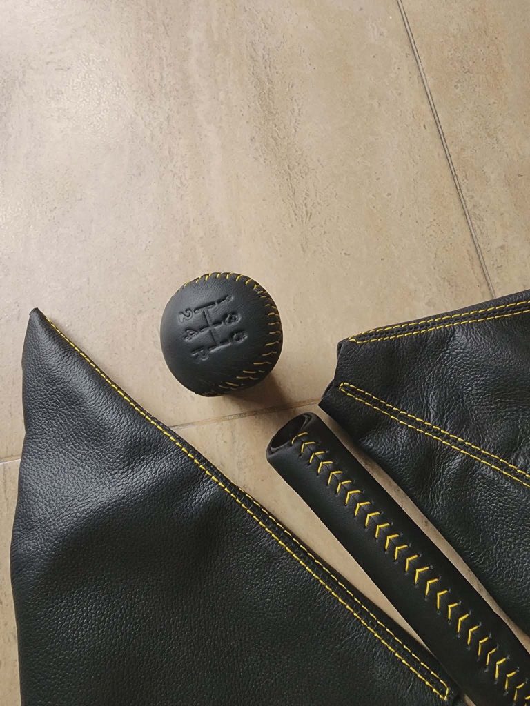 1993-1999 MAZDA RX-7 FD GENUINE LEATHER SHIFT KNOB E-BRAKE HANDLE