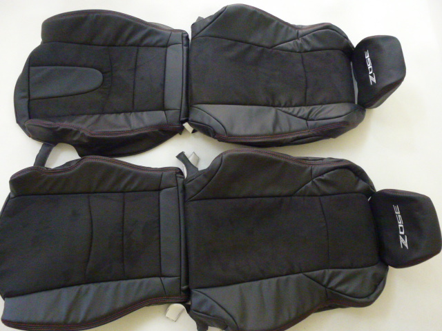2002-08 NISSAN 350Z SYNTHETIC LEATHER SEAT COVERS BLACK SUEDE 350Z LOGO